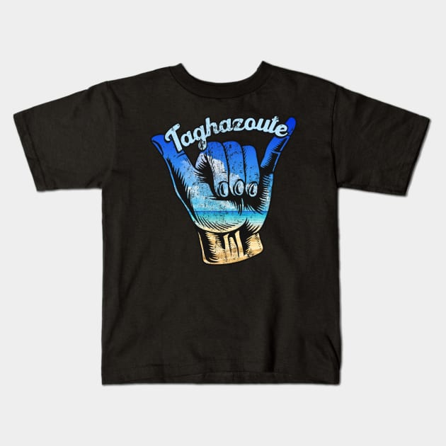 Taghazoute shaka hand surfing sign . Perfect present for mother dad friend him or her Kids T-Shirt by SerenityByAlex